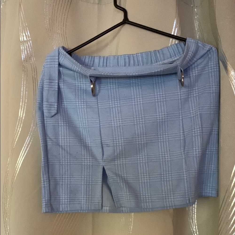 Blue Gingham Skirt Lightweight Summer Essential